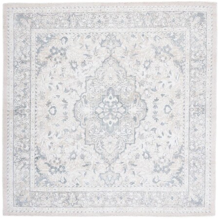 Safavieh 6 x 6 ft. Restoration Vintage Hand Loomed Square Area Rug Grey & Ivory RVT707F-6SQ
